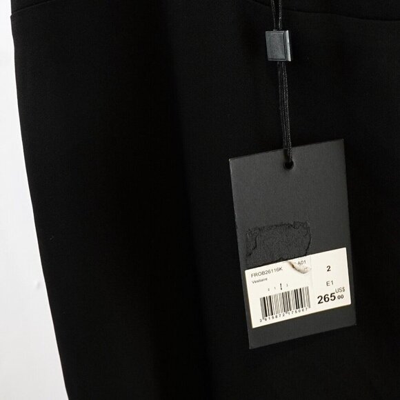 The Kooples Black Midi Slip Dress Embroidered V Neck - M - NWT - Picture 4 of 9